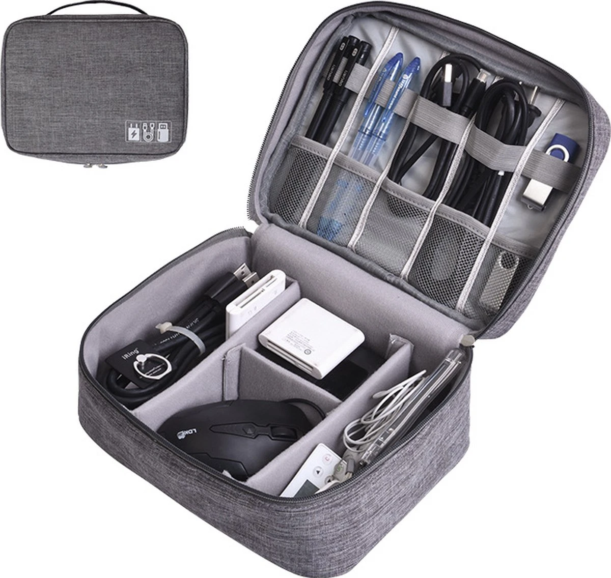 Travelorganizer Electronica Blauw - Reis Organiser Oplader - Opberger Vakantie / Travel - Reistas Kabeltjes 5 Travelorganizer Electronica Blauw - Reis Organiser Oplader - Opberger Vakantie / Travel - Reistas Kabeltjes - Afbeelding 3