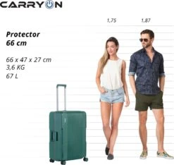 CarryOn Protector Luxe Reiskoffer - Trolley 66cm Met TSA-klikslot En OKOBAN - Ultrasterk - Groen -Voyago Winkel 1200x1136 3
