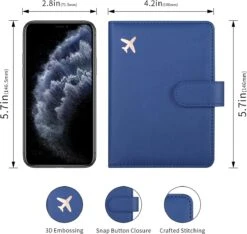 Casemania Paspoort Hoes - Paspoorthouder - Luxe Beschermhoes Voor Paspoort & Kaarthouder - Donker Blauw -Voyago Winkel 1200x1138 10