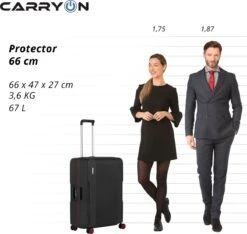 CarryOn Protector Luxe Reiskoffer - Trolley 66cm Met TSA-klikslot En OKOBAN - Ultrasterk - Zwart -Voyago Winkel 1200x1139 2