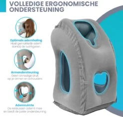 Dayshake Multifunctioneel Reiskussen - Met Handpomp En Opbergzak - Grijs - Nekkussen - Vliegtuig En Auto - Opblaasbaar -Voyago Winkel 1200x1142 11