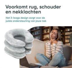 Opblaasbaar Nekkussen Voor Vliegtuig/Auto - Reiskussen Met Nekondersteuning - Anti Nekpijn Neksteun Kussen - 3 Laags – Grijs -Voyago Winkel 1200x1142 18