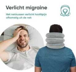 Opblaasbaar Nekkussen Voor Vliegtuig/Auto - Reiskussen Met Nekondersteuning - Anti Nekpijn Neksteun Kussen - 3 Laags – Grijs -Voyago Winkel 1200x1142 19