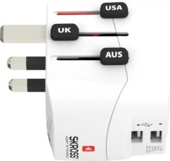 SKROSS - Reisadapter - Europa Naar Wereld - Met Randaarde Stekker (zonder Zwitserland & Italië) + 2xUSB 2400 MA -Voyago Winkel 1200x1142 8