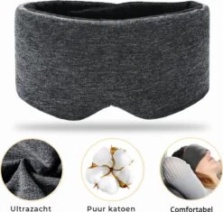SIMIA™ Supreme 100% Verduisterend Slaapmasker + Opbergzakje - Verstelbaar Oogmasker - Zacht En Ademend - Blinddoek - Donkergrijs -Voyago Winkel 1200x1143 24