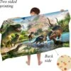Ulticool - Handdoek - Dinosaurus T-Rex - Badhanddoek - Strandhanddoek Zwemhanddoek - Sneldrogend Badlaken - 140 X 70 Cm - Voor Reizen Fitness Gym Sport Spa Yoga – Lichtgewicht Microvezel Reishanddoek - Microfiber Reis Doek - Jongen Meisje - Groen -Voyago Winkel 1200x1143 28