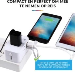 Reisstekker Universeel Met 2 USB Poorten – Wereldstekker Voor O.a. Europa/Amerika(USA)/Engeland(UK)/Australië – Wit 9 Reisstekker Universeel Met 2 USB Poorten – Wereldstekker Voor O.a. Europa/Amerika(USA)/Engeland(UK)/Australië – Wit -Voyago Winkel 1200x1143 8