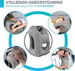 Dayshake Multifunctioneel Reiskussen - Met Handpomp En Opbergzak - Grijs - Nekkussen - Vliegtuig En Auto - Opblaasbaar -Voyago Winkel 1200x1144 11