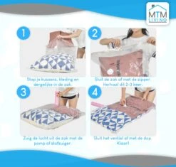 MTM Living Vacuümzakken Voor Dekbedden En Kleding - 12 Stuks / 3 Maten - Inclusief Handpomp -Voyago Winkel 1200x1144 14