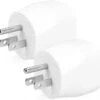 Kwmobile 2x Reisstekker Type B - Ideaal Voor Reizen In Amerika, Canada En Thailand - Voor Stopcontacten Type B - Wit