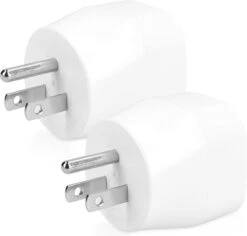 Kwmobile 2x Reisstekker Type B - Ideaal Voor Reizen In Amerika, Canada En Thailand - Voor Stopcontacten Type B - Wit