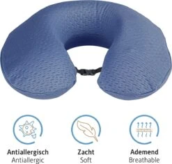 Komfortec Nekkussen (reizen) - Reiskussen - Traagschuim Nekkussen Voor Vliegtuig, Auto, Bus, Trein En Camping - U-vormig - Lichtblauw -Voyago Winkel 1200x1145 18