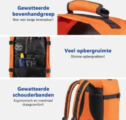 CabinMax Metz Reistas – Handbagage 20L – Rugzak – Schooltas - 40x25x20 Cm – Compact Backpack – Lichtgewicht – Oranje -Voyago Winkel 1200x1145 9
