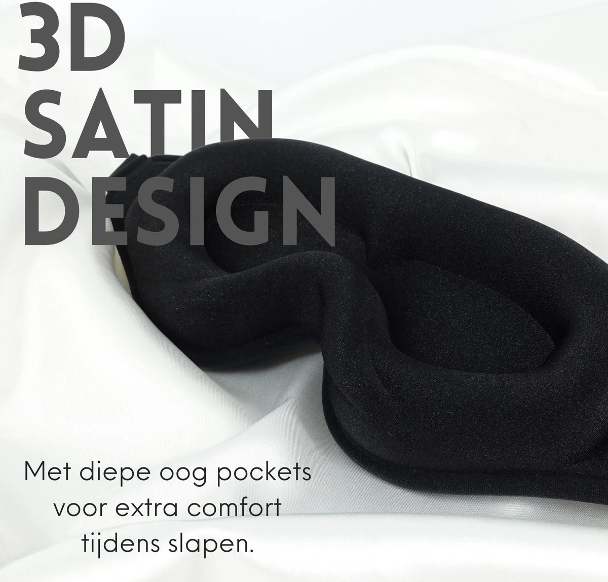 YUBBI Satijnen 3D Slaapmasker - Oogmasker - Verduisterend - Reismasker - Ergonomisch - Zwart 5 YUBBI Satijnen 3D Slaapmasker - Oogmasker - Verduisterend - Reismasker - Ergonomisch - Zwart - Afbeelding 3