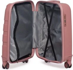 ©TROLLEYZ - Paris No.5 - Trolley - 55cm Met TSA Slot - Dubbele Wielen - 360° Spinners - 100% Polypropyleen - Handbagage Koffer In Rose Blush -Voyago Winkel 1200x1150 1