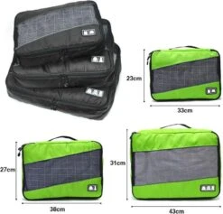 Merkloos Decopatent® Packing Cubes SET 3 Delig - Organizer Voor Koffer En Backpack - Bagagage Organizers Kleding Ondergoed Schoenen - Zwart -Voyago Winkel 1200x1150 21