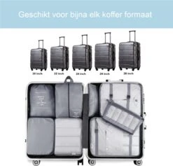 VoordeelShop Packing Cubes Set 8-delig - Kleding Organizer Set Voor Koffer En Backpack - Bagage Organizers - Grijs -Voyago Winkel 1200x1153 16