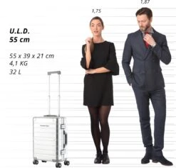 CarryOn ULD Handbagage - Luxe Aluminium Trolley 55cm - Dubbel TSA Slot - Dubbele Wielen - Aluminium -Voyago Winkel 1200x1153 2