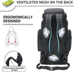 IBright XXL Tactical Backpack 100 Liter - Tactische Rugzak -Militaire Rugzak - Waterdicht - Zwart -Voyago Winkel 1200x1154 10