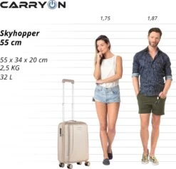 CarryOn Skyhopper Handbagage En Beautycase - 55cm TSA Trolley En Make-up Koffer - Champagne -Voyago Winkel 1200x1154 3