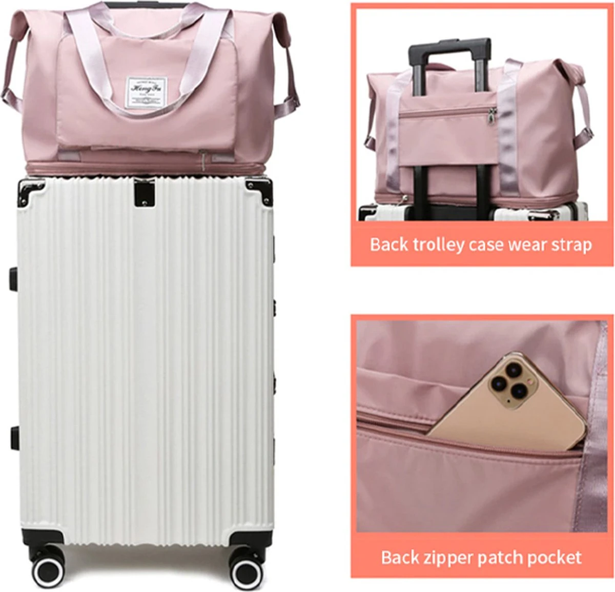 Merkloos Opvouwbare Handbagage Reistas – Opvouwbaar Tot 28 X 18 Cm – Wijnrood 18 Merkloos Opvouwbare Handbagage Reistas – Opvouwbaar Tot 28 X 18 Cm – Wijnrood - Afbeelding 16