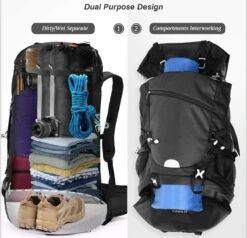 Merkloos Hiking Backpack 50L, Men Women Waterproof Trekking Backpack Travel Backpack Outdoor Hiking Backpack With Rain Cover, Backpacker Backpack For Hiking, Mountaineering, Camping, Travel Sports 17 Merkloos Hiking Backpack 50L, Men Women Waterproof Trekking Backpack Travel Backpack Outdoor Hiking Backpack With Rain Cover, Backpacker Backpack For Hiking, Mountaineering, Camping, Travel Sports -Voyago Winkel 1200x1156 15