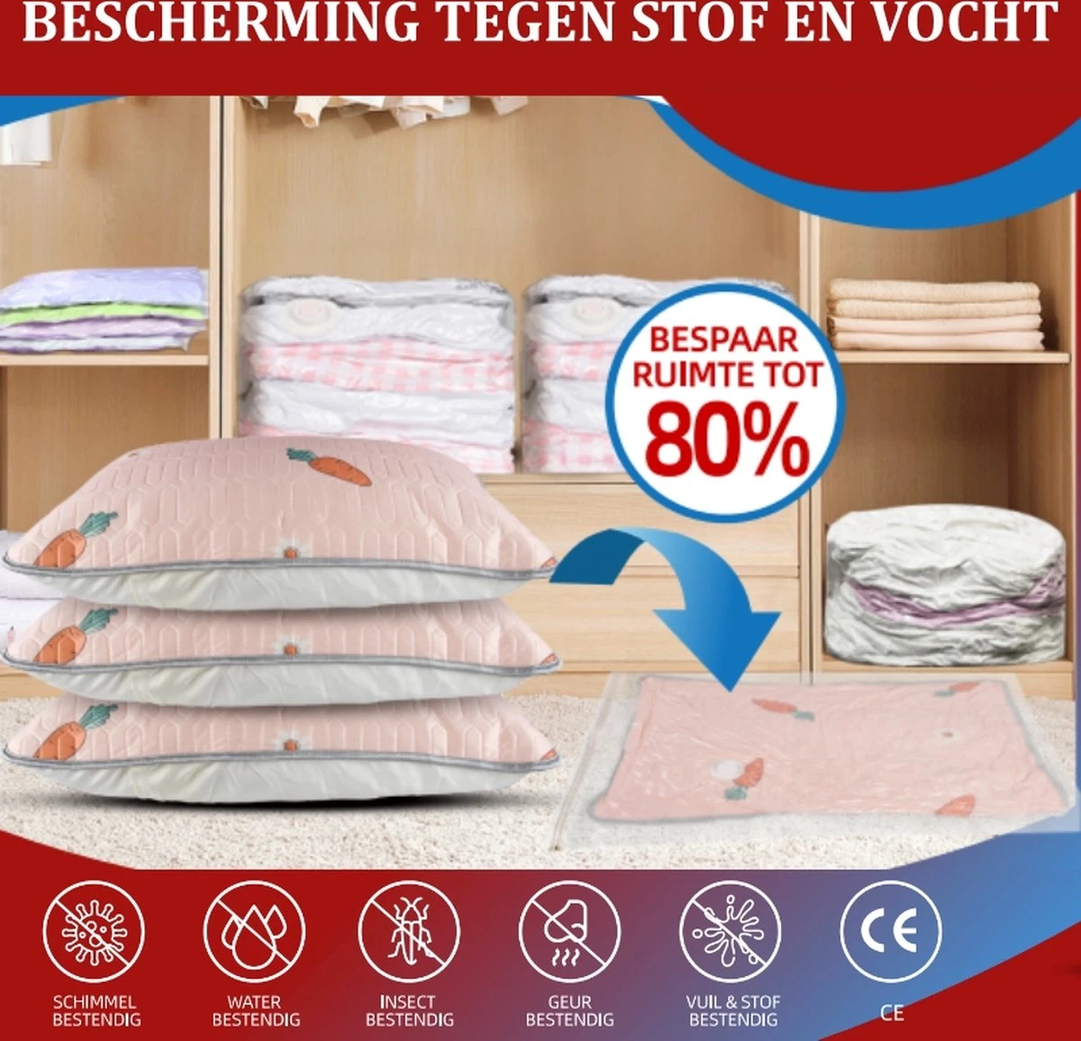 Merkloos Racoon Products-Vacuümzakken Voor Kleding En Dekbedden- 20 Vacuüm Opbergzakken Inclusief Handpomp – Reiszakken XXL Voor De Koffer 10 Merkloos Racoon Products-Vacuümzakken Voor Kleding En Dekbedden- 20 Vacuüm Opbergzakken Inclusief Handpomp – Reiszakken XXL Voor De Koffer - Afbeelding 8