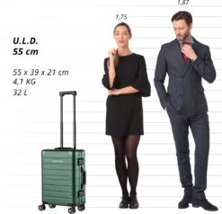 CarryOn ULD Handbagage - Luxe Aluminium Trolley 55cm - Dubbel TSA Slot - Dubbele Wielen - Groen -Voyago Winkel 1200x1157 4
