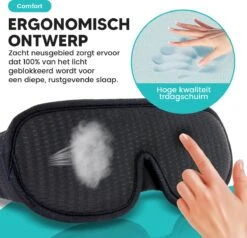 Apeiron Slaapmasker Met Opbergzakje Voor Mannen En Vrouwen - Luxe 3D Oogmasker - Traagschuim - 100% Verduisterend - Zwart -Voyago Winkel 1200x1158 22