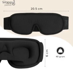 HappyPeanut Traagschuim Slaapmasker - 100% Verduisterend - Vrouwen - Mannen - Oogmasker Slaap - Nachtmasker - Cadeautip - Slaap Masker - Nachtrust - Slaapmaskers -Voyago Winkel 1200x1159 12