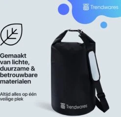 Trendwares - Drybag – Strandtas - Waterdichte Tas – Droogtas – Rugtas - Survival Outdoor Tas – 20 Liter - Zwart -Voyago Winkel 1200x1160 12