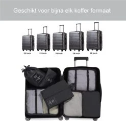 VoordeelShop Packing Cubes Set 7-delig - Kleding Organizer Set Voor Koffer En Backpack - Bagage Organizers - Zwart -Voyago Winkel 1200x1161 21