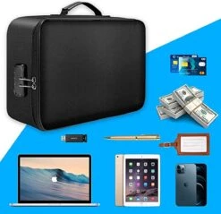 IBright Brandwerende Tas Voor Documenten - Waterdichte Organizer Reistas - Met Cijferslot - Zwart -Voyago Winkel 1200x1162 7