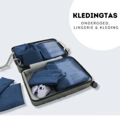 Somstyle Packing Cubes Set 7-Delig - Kleding Organizer Voor Reis Koffer, Backpack En Tas - Travel Bag Opbergzakken - Pack Compression Cubes - Geschikt Voor Kleding, Schoenen En Elektronica - Donkerblauw -Voyago Winkel 1200x1163 12