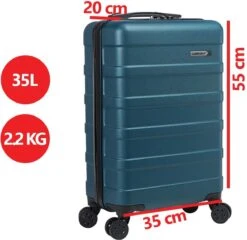 CabinMax Handbagage Koffer - Trolley 35L - Harde Reiskoffer - 55x35x20cm - Groot Capaciteit - Endless Sea -Voyago Winkel 1200x1166 1