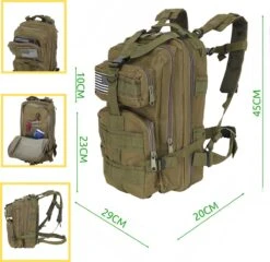 Tactical Backpack 30 L | Tactische Rugzak | Sport - School - Werk | Marine Groen - Backpack US Assault Molle Large - Rugzak -Marine Groen - 30 L -Voyago Winkel 1200x1167 10