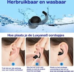 Luxyana® Slaap Oordopjes - 2 Sets Zwarte Herbruikbare Oordopjes Voor Comfortabel Slapen - Anti Snurk -Voyago Winkel 1200x1167 13