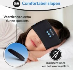Malony Slaapmasker Bluetooth - Slaaptrainer - Hoofdband - Oogmasker - Oplaadbaar - Uitwasbaar - Zwart -Voyago Winkel 1200x1167 17