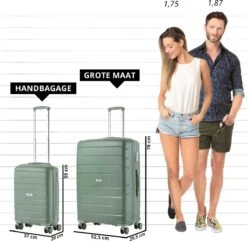 TravelZ Big Bars Kofferset - Trolleyset TSA 2-delig - Handbagage En Groot - Olijf -Voyago Winkel 1200x1169 31