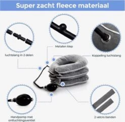 Merkloos Anti Nekpijn Kussen | Nekkussen | Reiskussen | Verlicht Nek En Schouderpijn | Grijs | Neksteun | Nek Stretcher | Zacht Fleece | Cervicaal Nektractie Kussen | Nek Brace | Luxe | Ergonomisch | Reis Kussen -Voyago Winkel 1200x1169 46