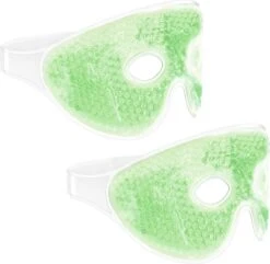 Navaris Set Van 2 Oogmaskers - Herbruikbare Gelmaskers Voor Koud Of Warm Gebruik - Verwarmend Of Verkoelend Voor De Ogen - Hot Cold Oogmasker In Groen