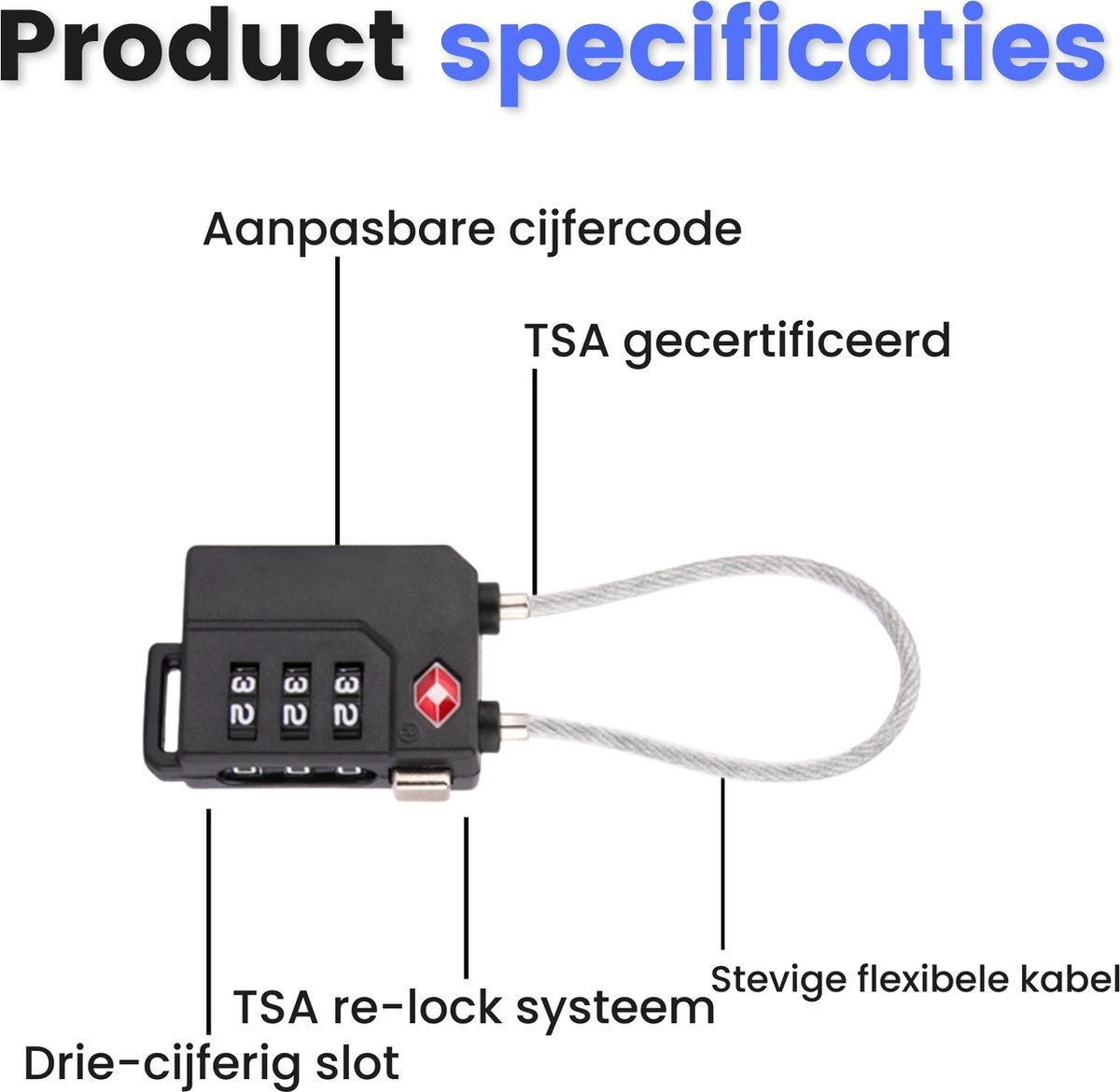 Merkloos TSA Cijferslot 3 Cijferig - 2 Stuks - Koffersloten - Kofferslot - Bagageslot - Reisslot - Kabelslot - Hangslot - Bagageslotjes - Backpackslot - Mulitfunctioneel - Zwart 9 Merkloos TSA Cijferslot 3 Cijferig - 2 Stuks - Koffersloten - Kofferslot - Bagageslot - Reisslot - Kabelslot - Hangslot - Bagageslotjes - Backpackslot - Mulitfunctioneel - Zwart - Afbeelding 7