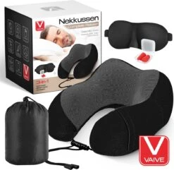 VAIVE 4-delige Nekkussen Set - Reiskussen Vliegtuig & Auto - Travel Pillow - Slaapmasker En Oordopjes -Voyago Winkel 1200x1170 19
