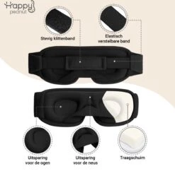 HappyPeanut Traagschuim Slaapmasker - 100% Verduisterend - Vrouwen - Mannen - Oogmasker Slaap - Nachtmasker - Cadeautip - Slaap Masker - Nachtrust - Slaapmaskers -Voyago Winkel 1200x1175 19