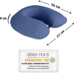 Komfortec Nekkussen (reizen) - Reiskussen - Traagschuim Nekkussen Voor Vliegtuig, Auto, Bus, Trein En Camping - U-vormig - Lichtblauw -Voyago Winkel 1200x1175 22