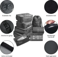 Somstyle Packing Cubes Set 8-Delig - Organizer Voor Koffer En Backpack - Zwart -Voyago Winkel 1200x1175 26