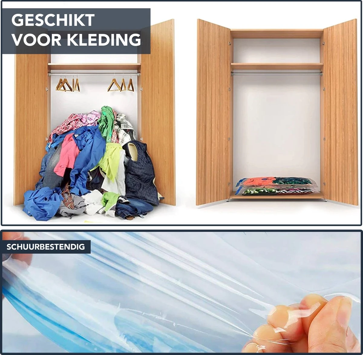 Achaté Vacuümzakken Voor Kleding En Dekbedden - 13 Vacuüm Opbergzakken Inclusief Handpomp 7 Achaté Vacuümzakken Voor Kleding En Dekbedden - 13 Vacuüm Opbergzakken Inclusief Handpomp - Afbeelding 5