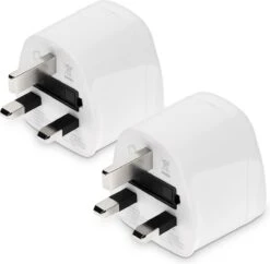 Kwmobile 2x Reisstekker Type G - Ideaal Voor Reizen In Engeland, Ierland, Schotland En Dubai - Voor Stekkers Met Type C (Eurostekker) En F (Schuko)