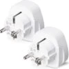 Kwmobile Reisstekker UK Naar EU – Geschikt Voor Stopcontacten Type C, E En F - Set Van 2 Stuks - Reisadapters - Wit