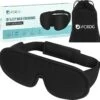 ForDig Ergonomische 3D Slaapmasker - 100% Verduisterend Oogmasker Incl. Opbergetui - Ademend Traagschuim Slaap Masker - Verstelbaar Oog Blinddoek - Nachtmasker Slapen - Zwart
